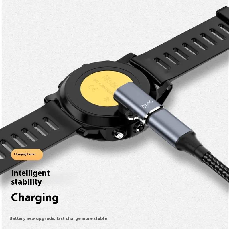 Typ-C-Uhrenladekonverter für Garmin Fenix 8 7 7S 7X 6 E Pro Solar Instinct, Venu 3S 2 SQ Epix/Tactix auf 4-Pin-Ladegerät