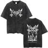 Washed Vintage Rock Band Mayhem De Mysteriis Dom Sathanas T-shirt Men Women Death Black Metal T Shirts Male Gothic Punk T-shirts