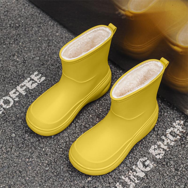 Dámské vodotěsné protiskluzové módní krátké holínky - Odolné proti opotřebení pro venkovní použití a mytí auta, Gumové boty