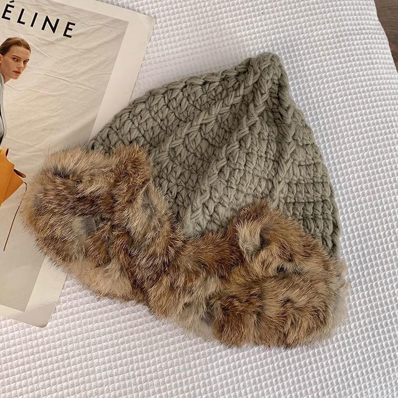 

Стиль шляпы Универсальный Милый Однотонный Женский Теплый Шапки-бини Вязаный Gray