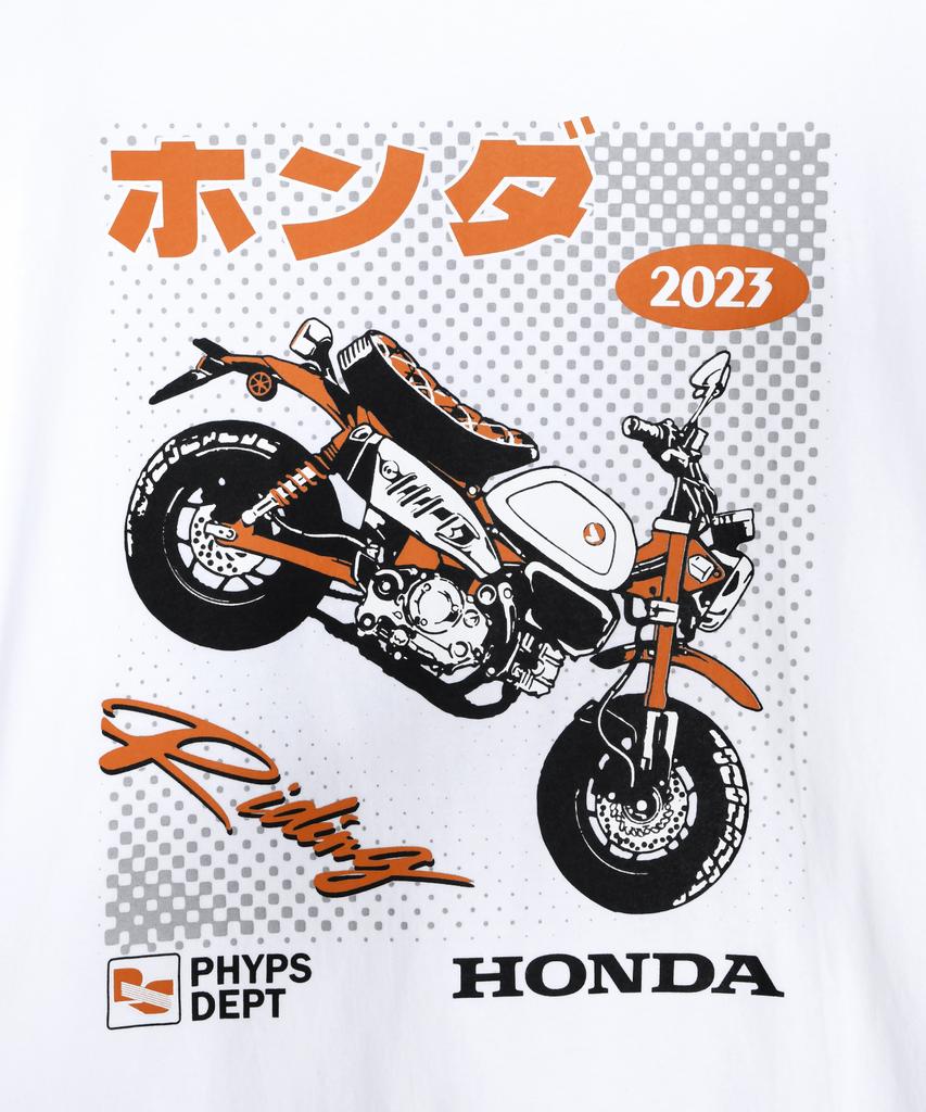Pips Motorcycle Honda Anime Monkey 125 Long Sleeve_White