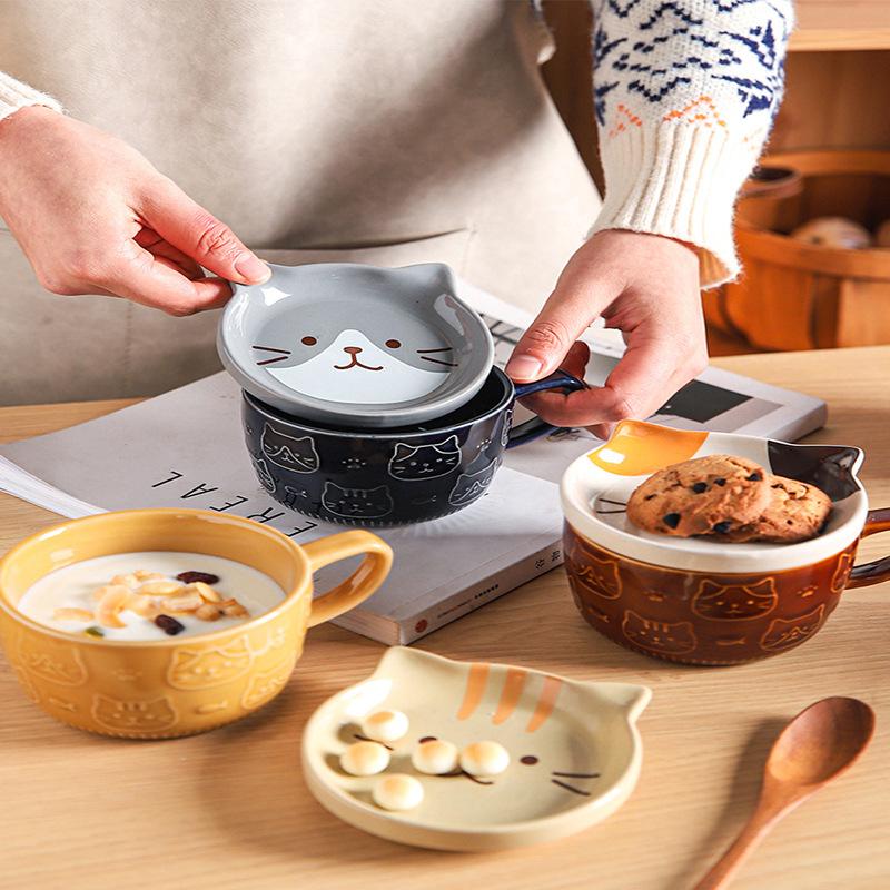 Cartoon Shiba Inu Katze Igel Deckeltasse Niedlich Relief Hoch-Hübsch Kaffeetasse Keramiktasse Milch Frühstückstasse