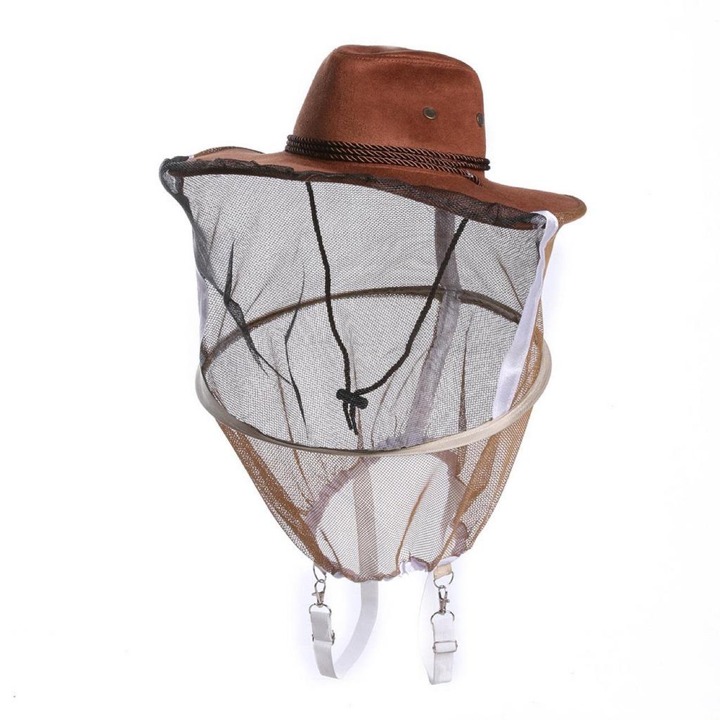 Breathable Beekeeping Cowboy Hat with Face Net and Sun Protection