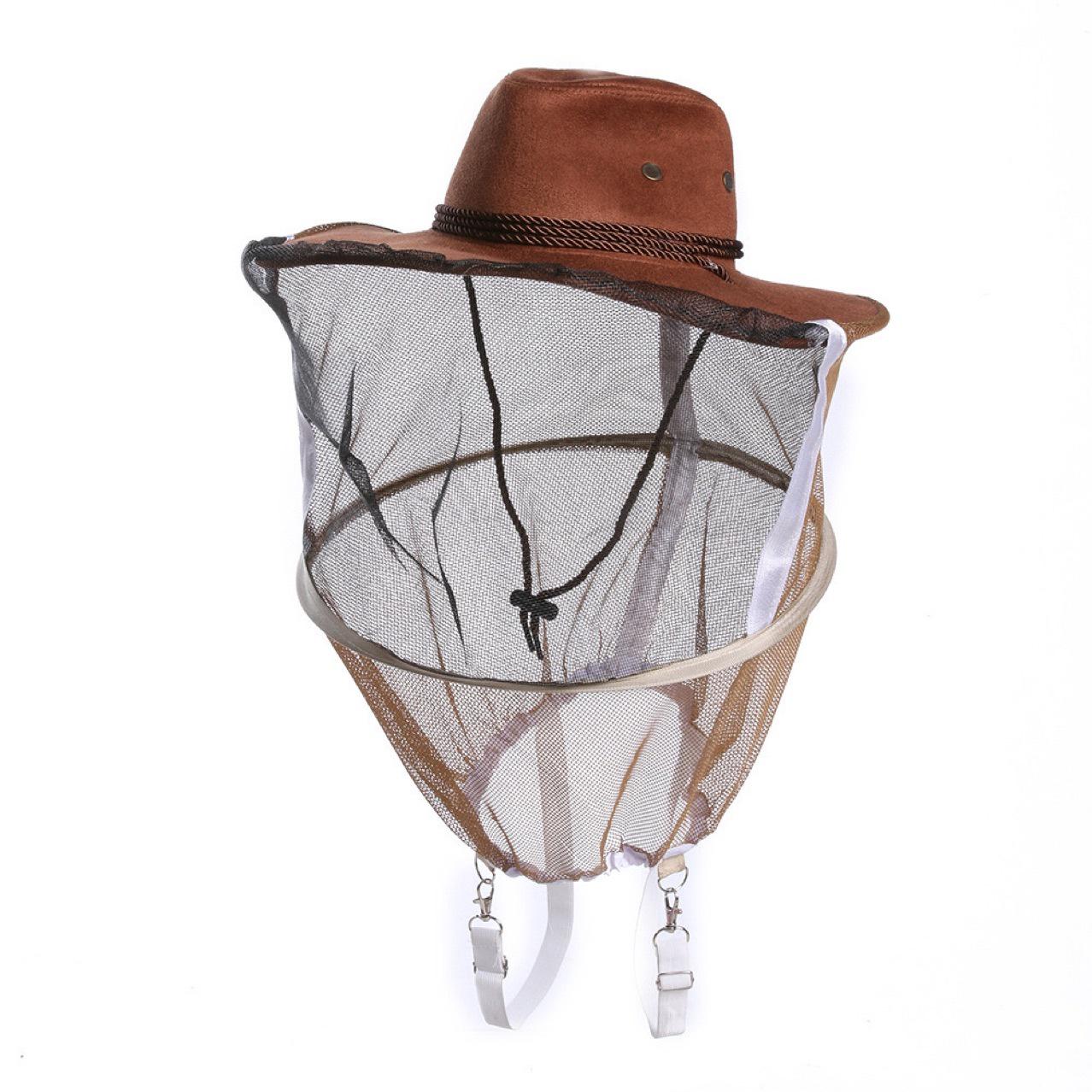 Breathable Beekeeping Cowboy Hat with Face Net and Sun Protection Camouflage Bee Hat