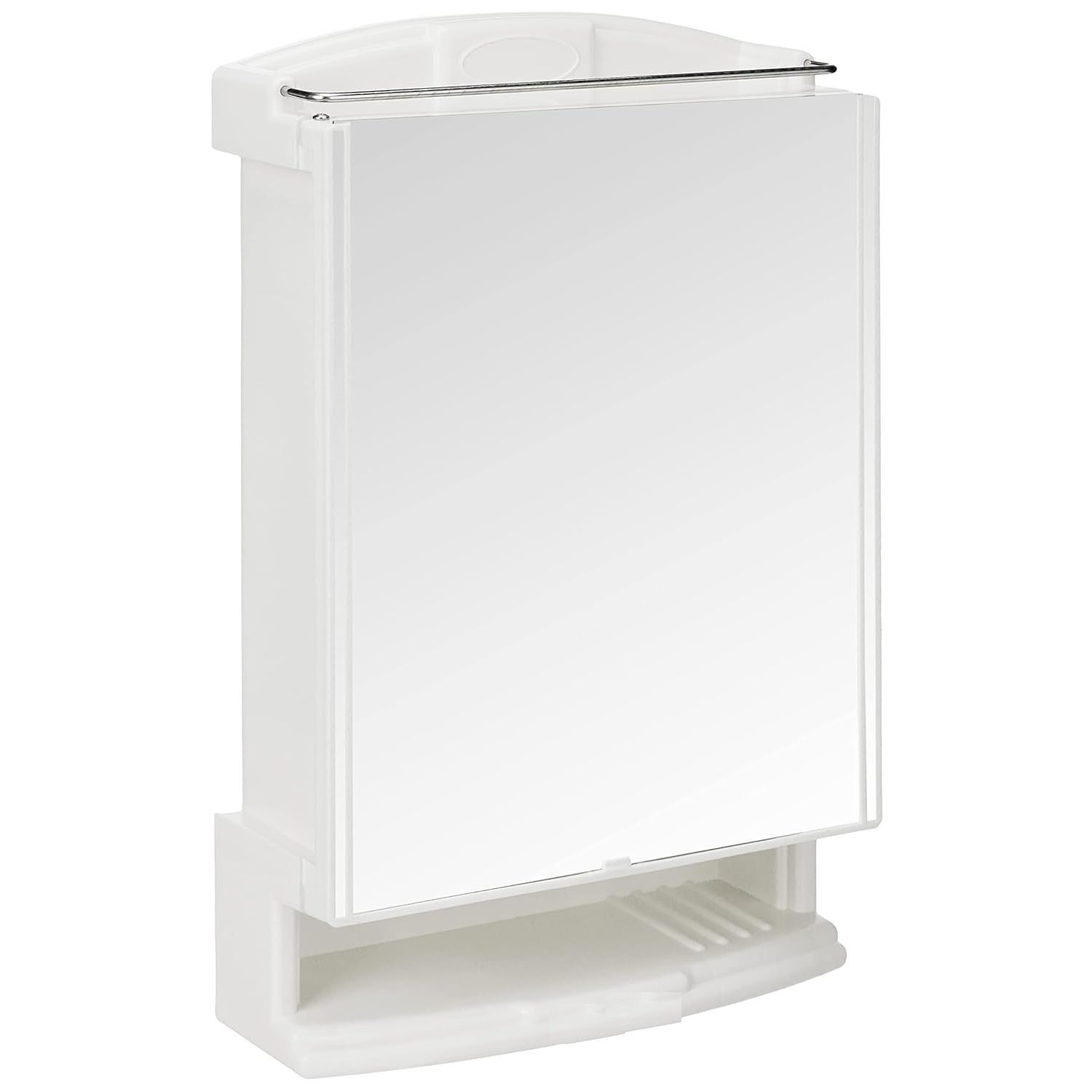 

Пластиковый многофункциональный настенный шкаф для хранения с зеркалом, маленький (белый)