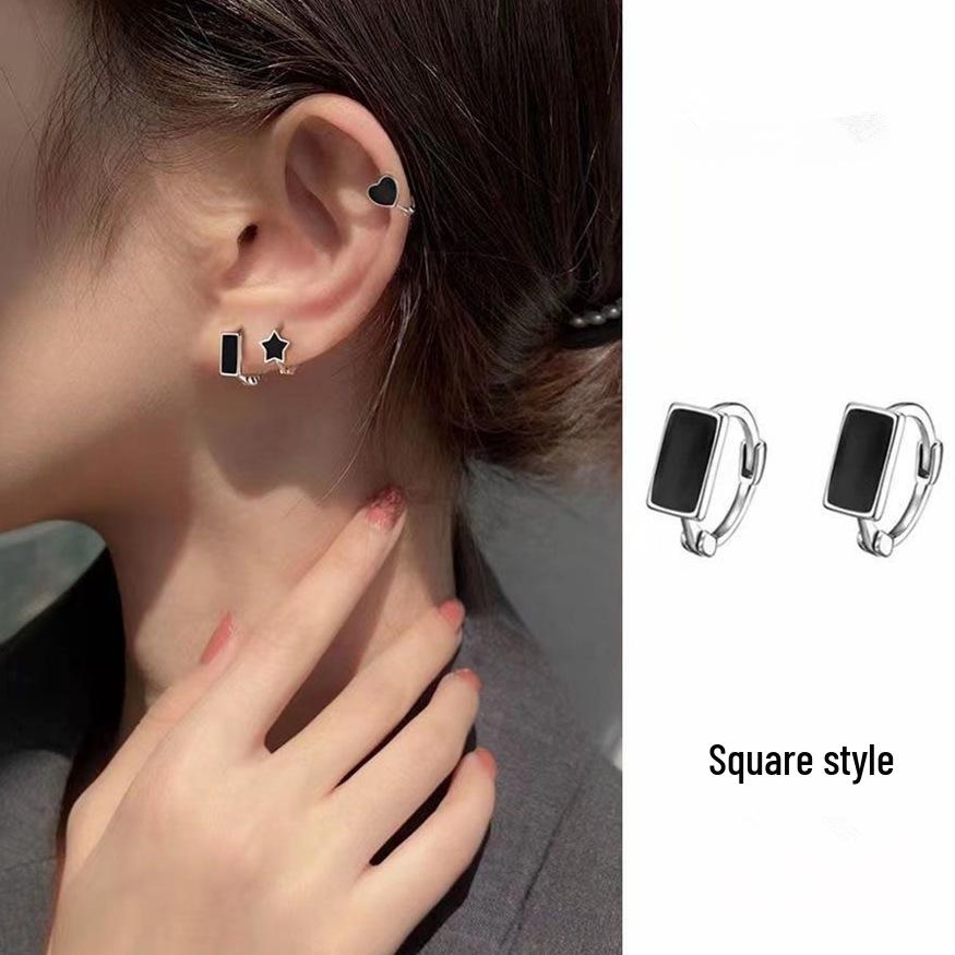 925 Silver Four-Leaf Clover Ear Cuffs: Trendy Women's Hoop Earrings with Exquisite Design