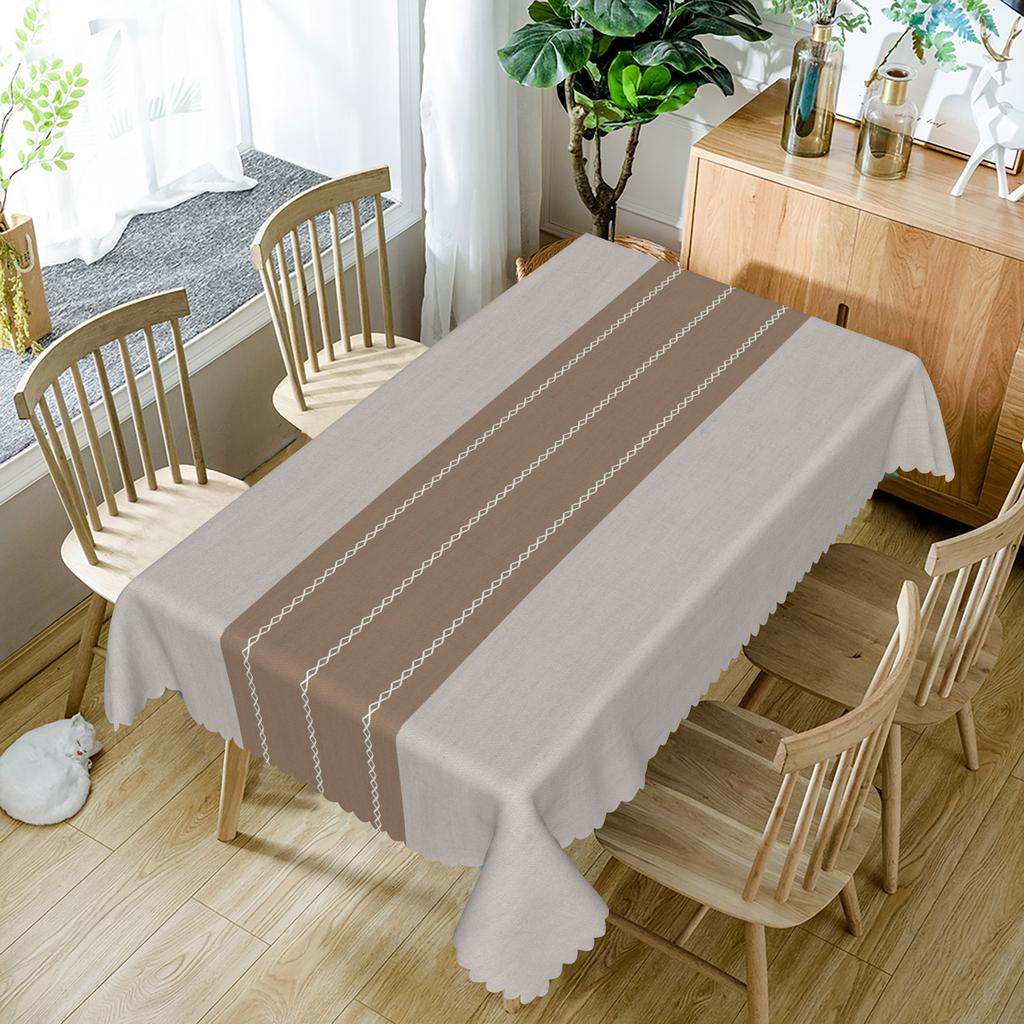Einfache Frische Tischdecke Floral Streifen Wasserdicht Esstischabdeckung Für Zuhause Outdoor Picknick Küche Urlaub Party Dekoration
