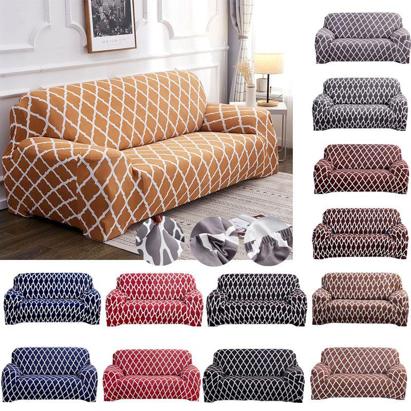 Luxurious Stretch Sofa Slipcover For 1 To 4 Seater With Elegant Lattice Design