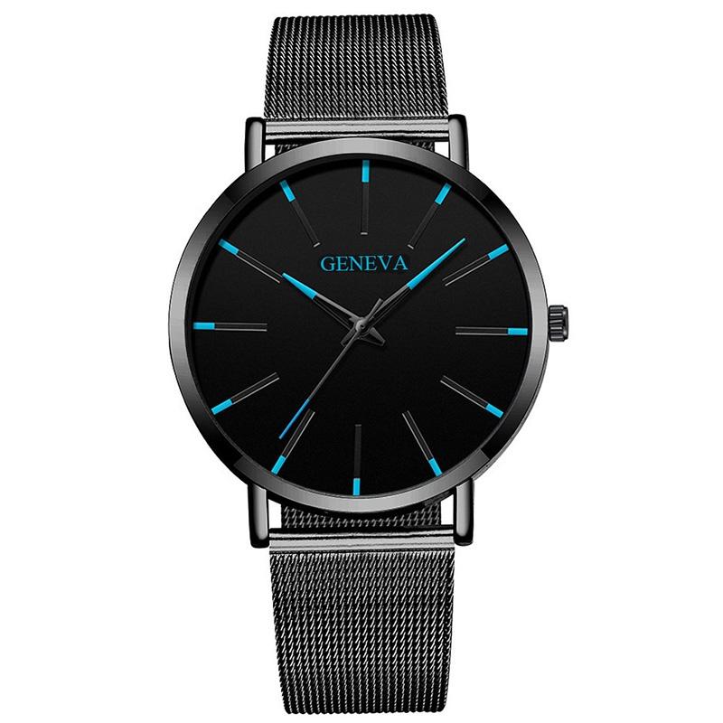 Wrist Quartz Analog Watch Men Stainless Steel Buckle Casual Pendant Accessories
