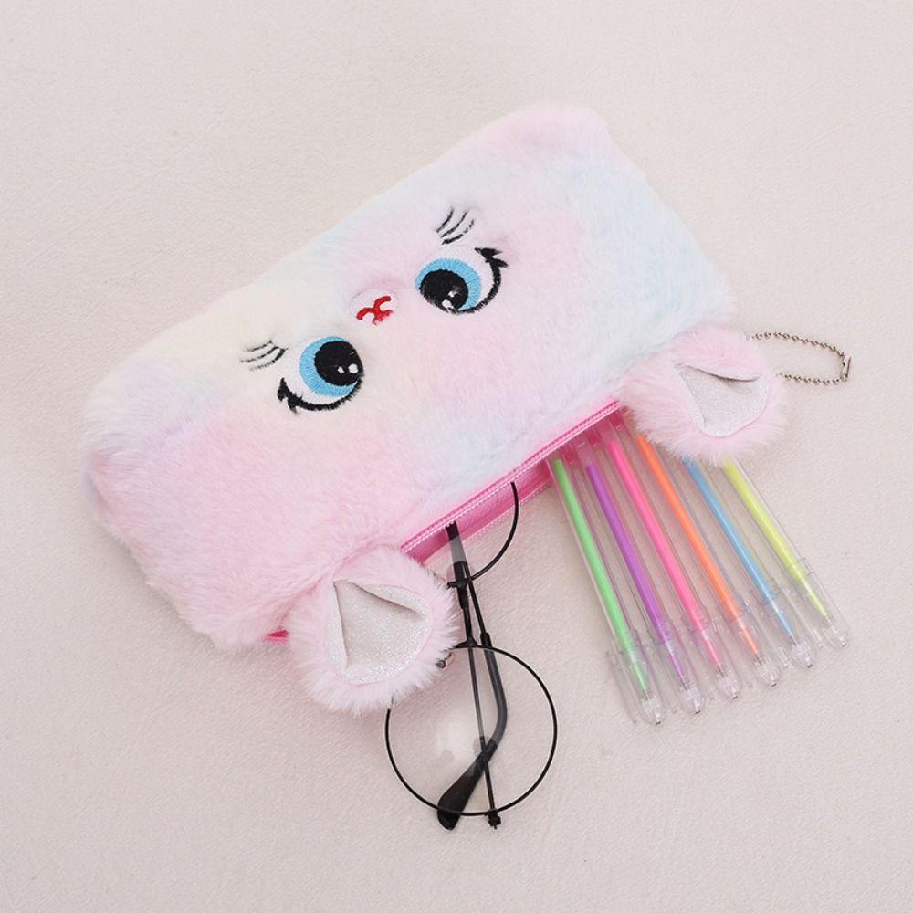 Cat Plush Pencil Bag Plush Cat Plush Pouch Pencase Plush P Pen Bag  School Stationery