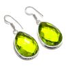 Natural Peridot Gemstone Handmade 925 Sterling Silver Gift Earring 1.77" M8m26