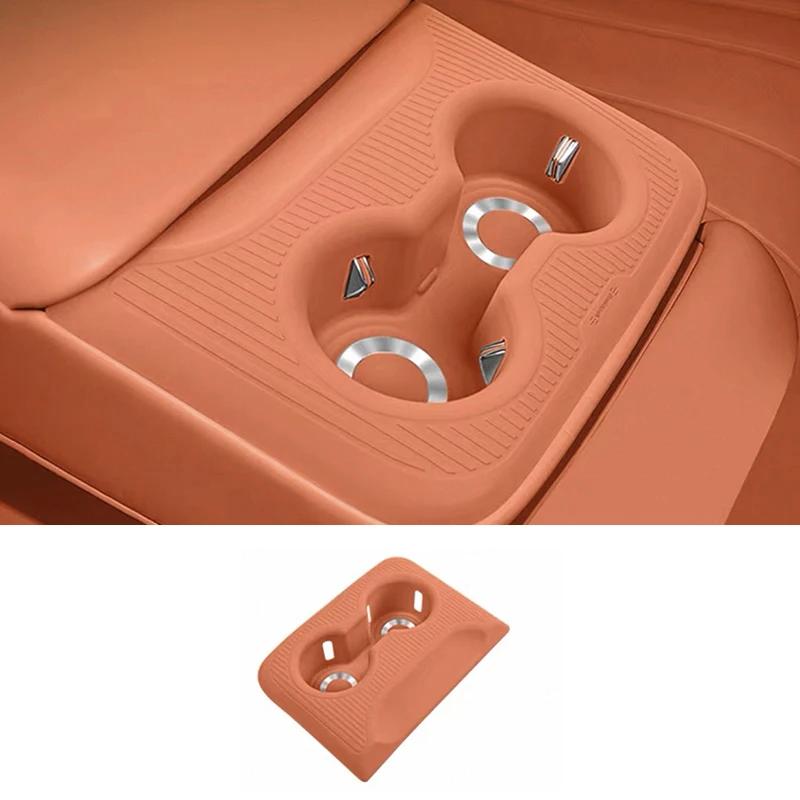 Para AITO M8 Seres 8 2025 Apoio de Braço Traseiro de Silicone Porta-Copo Tapete Protetor Antiderrapante para Copos Pad de Armazenamento Acessórios para Carro