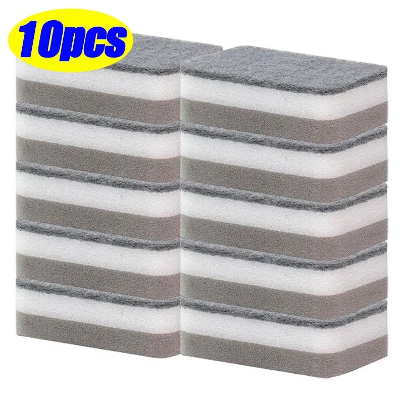 50/5pcs Magic Cleaning Sponges Double-sided Reusable Kitchen Sponge Wipes Pan Pot Dishwashing Scouring Pads Brush Clean Tools