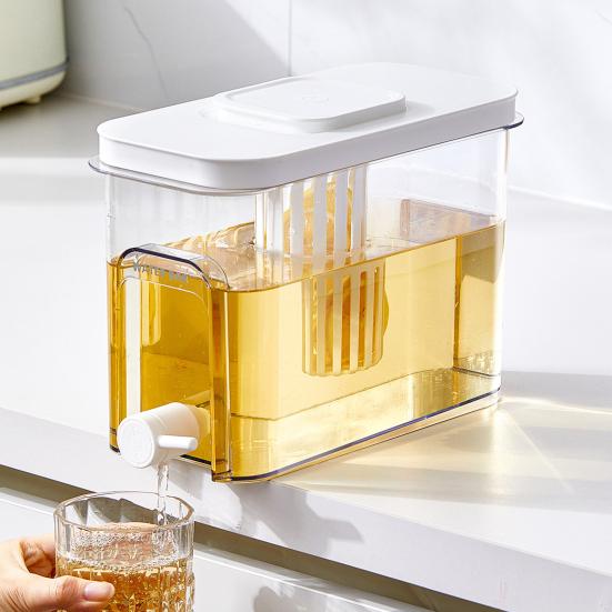 4L Drink Dispenser with Faucet Gallon Water Container for Fridge Ice Tea Pitcher