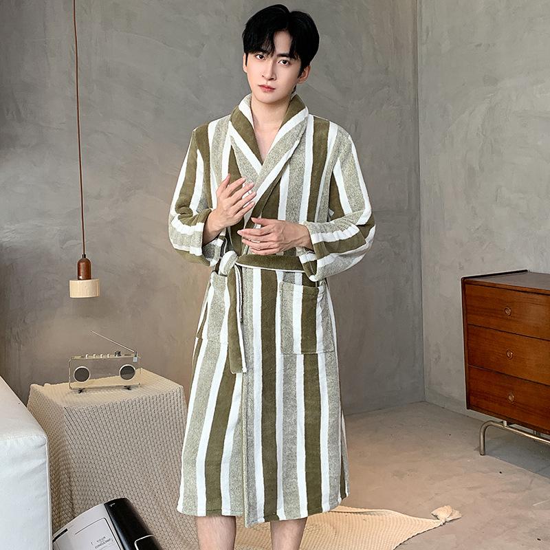 

Халат унисекс из кораллового флиса: Быстросохнущий и впитывающий, Готов к зиме, Стиль юката для отеля, Носимый и плотный для взрослых. Medium