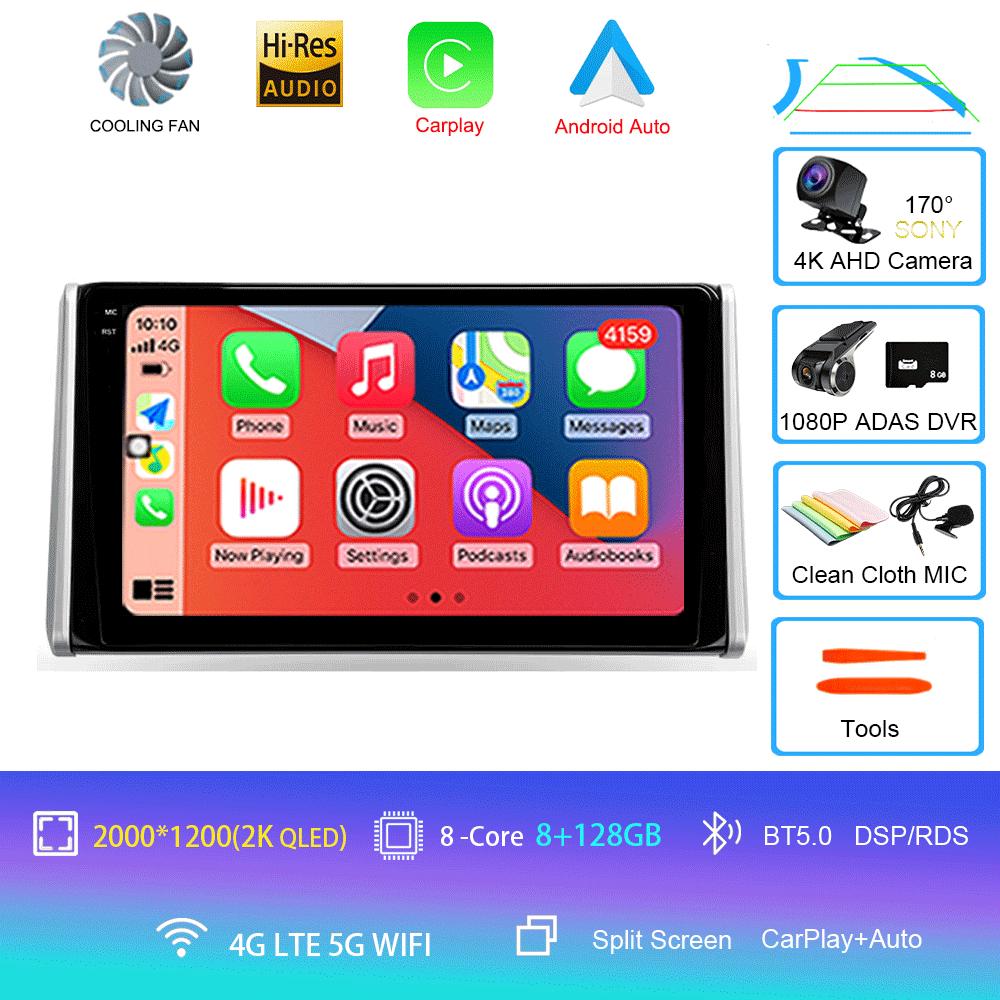 For Toyota RAV4 XA50 2018 2019 2020 Car Radio Android 14 Carplay Navigation Multimedia GPS Player Stereo WiFi+4G Video DSP 2 DIN
