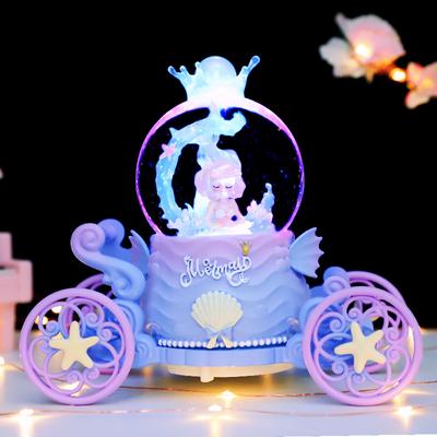Mermaid Princess Castle Crystal Ball Music Box Carousel Octopus Box Girl Birthday Gift Creative Toy