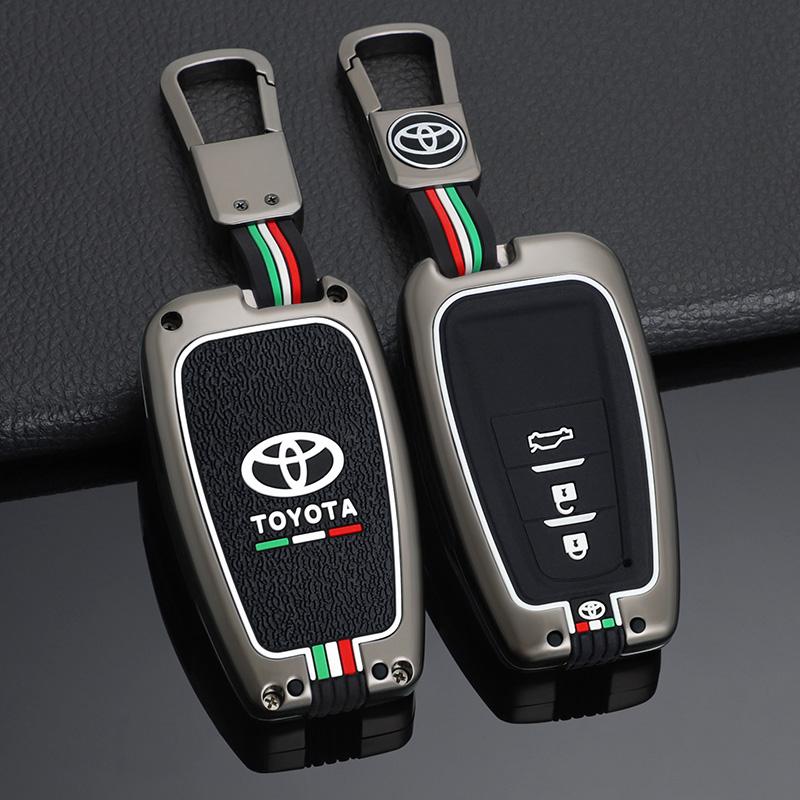 Zinc Alloy+Silicone Car Remote Key Case Cover For Toyota Prius Camry Corolla C-HR CHR RAV4 Prado 2018 2019 Keychain Accessories
