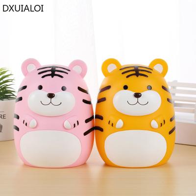 Kreatives Tiger-Sparschwein Kinderzimmer Dekoration bruchsicheres Vinyl-Sparschwein Geburtstagsgeschenk Spardose Geldsafe DXUIALOI