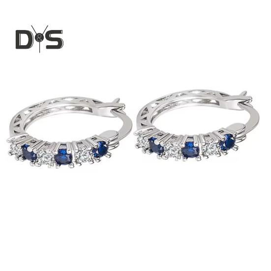 Stříbrné kruhové náušnice pro ženy s kubickým zirkonem, kruhové náušnice pro dárky ke Dni matek, výročí, narozeninám