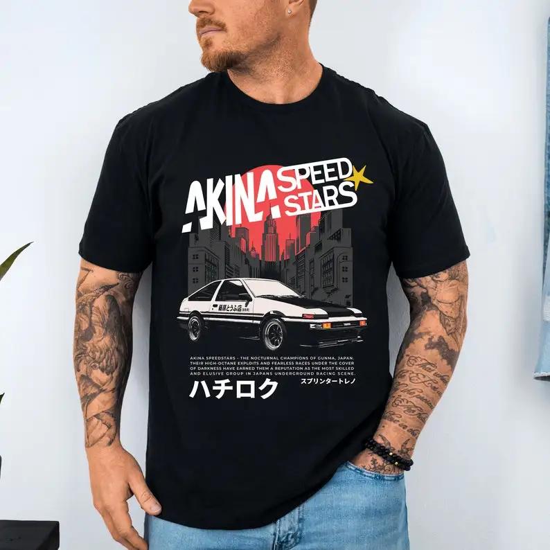 Initial D Akina Auto T-Shirt AE86 Trueno: Takumi Fujiwara, Speed Stars