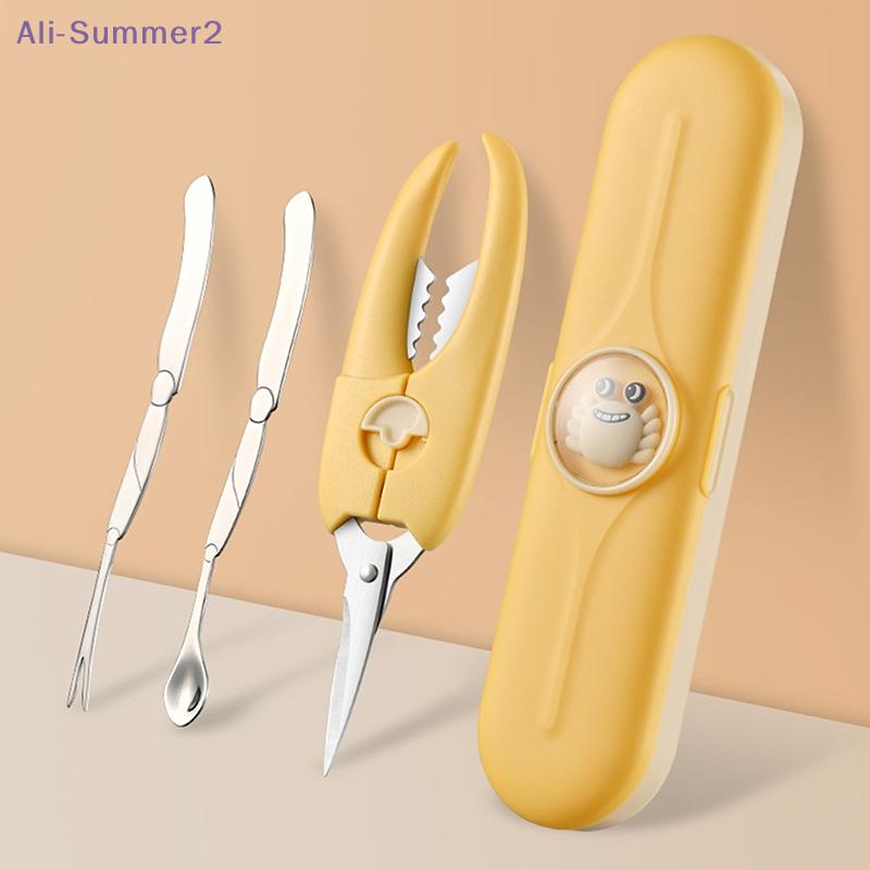 {Sommer2} 4/6 Stück Meeresfrüchte-Werkzeugset Krabbe Garnelen Obstzange Gabel Löffel Set Nuss Walnuss Hummer Krabbenknacker Werkzeuge Küche