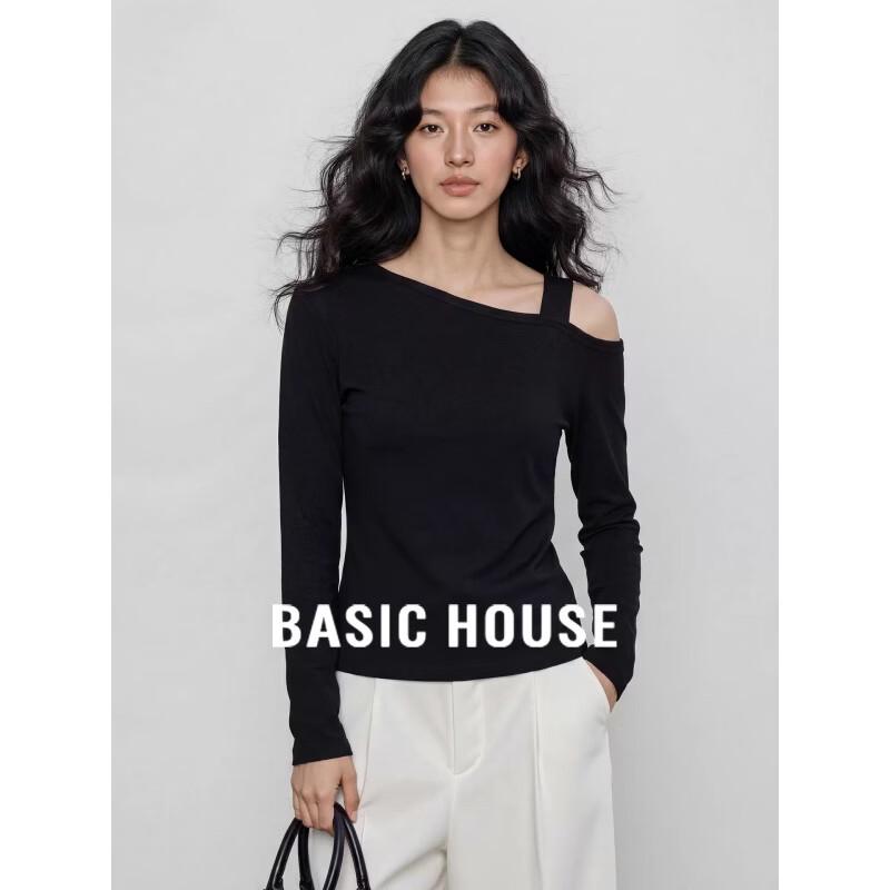 Basic House Women s Off-Shoulder Long Sleeve T-Shirt L