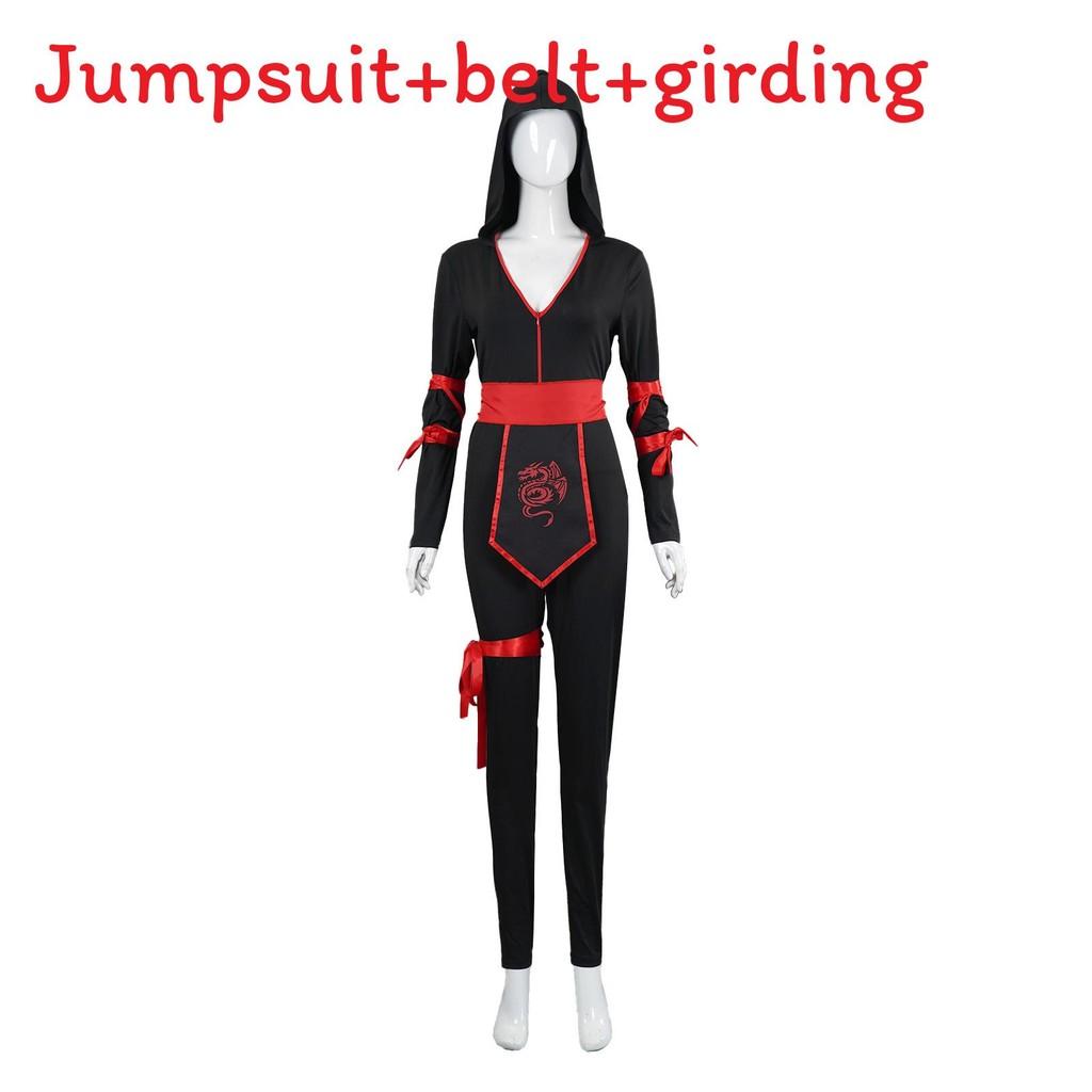 Adult Female Halloween Ninja Role Playing Black Uniform Stage Performance Dress