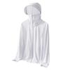Ice Silk UV Protection Sunscreen Hooded Jacket for Men Women Long Sleeve Outdoor Coat with Zipper Closure