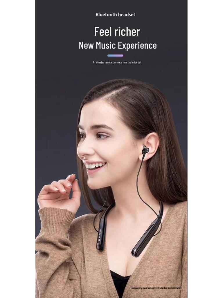 High-Quality Bluetooth Neckband Headphones: Long Standby, Perfect for Sports, Gaming & Calls - Compatible with Huawei, OPPO, Apple.