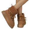 Women's Ankle Boots Winter Platform Snow Boots  Fur Flats Casual Shoes Designer Lace Up Plush Sneaker Non-Slip Botas Mujer