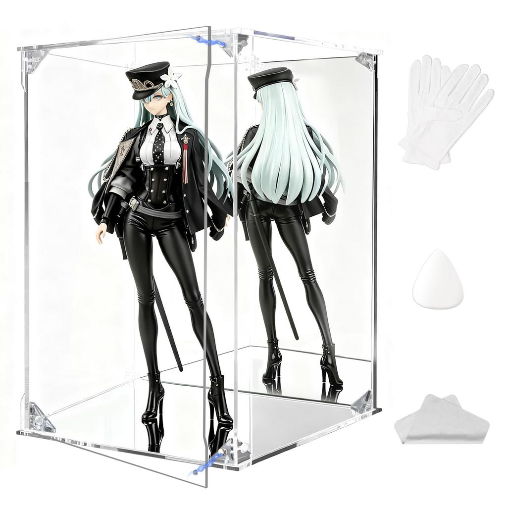 KrystaCase Figure Acrylic 4mm High UV Mirrored Base and Magnetic Easy Assembly Case, Case, Thick, Transparency, Protection, Back, Door, Stackable,