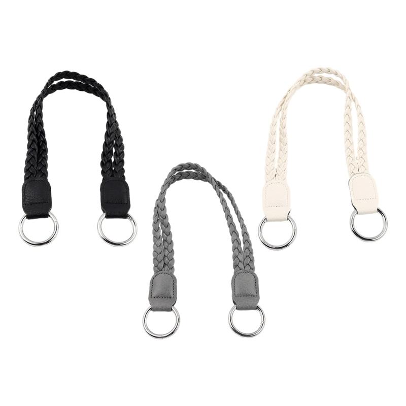 Lady Purse Handle Belt Replacement Handbag Retro Woven Strap Shoulder Bag Handcraft Bag DIY Accessories Black/Gray/Beige