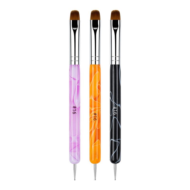 3Pcs 2 In1 Dual End Nail Art Brush Dotting Pen Manicure Tool For Gel Acrylic Nail Art Painting Dotting Tools Extension Gel Brush