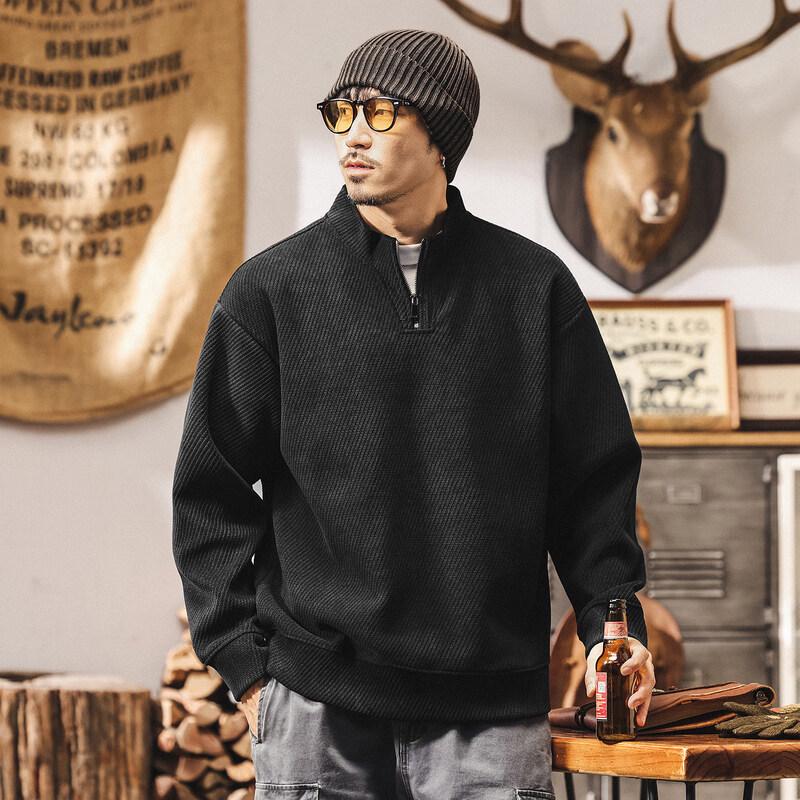 Men's American Retro Half-High Collar Sweatshirt