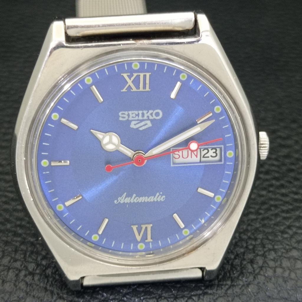 VINTAGE SEIKO 5 AUTOMATIC 6319A JAPAN MENS BLUE COLOR DIAL WATCH a500847-5 R154-a500847