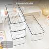 5Piece Clear Rectangular Drawer Organizer Box, PP Cosmetic & Stationery Storage, Stackable