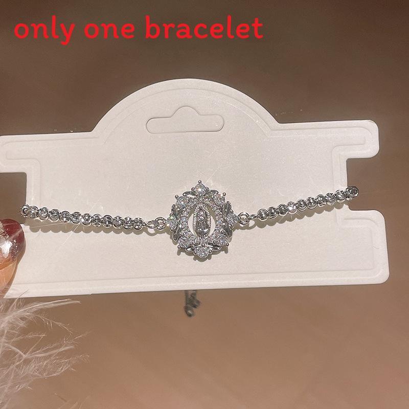 Geometrischer Zirkon Runder Anhänger Vintage Verstellbares Armband Für Frauen Geschenkideen