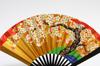Hasegawa Kyoto Decorative Fan with Black-Dyed Ribs and Stand, Boxed (Cherry Blossom Design, 5-inch)