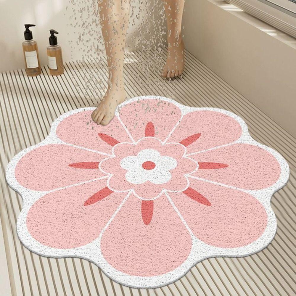 Water Absorbent Flower Shape Bath Mat Non Slip Floor Mat Home Decoration Bathroom Rug  Shower
