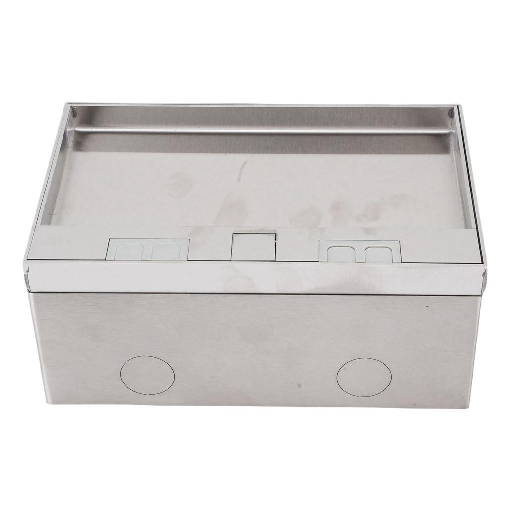 Bodeneinbaudose 4000W 13A 2 Steckdosen 2 USB-Anschlüsse Edelstahl PC Bodendosengehäuse für Büro Schule Hotel