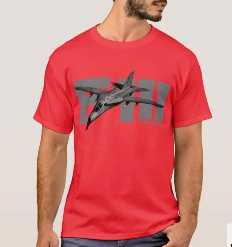 F111 Aardvark Intercepteur à Longue Portée et Avion d'Attaque Tactique T-shirt Coton Manches Courtes Col Rond Homme Nouveau