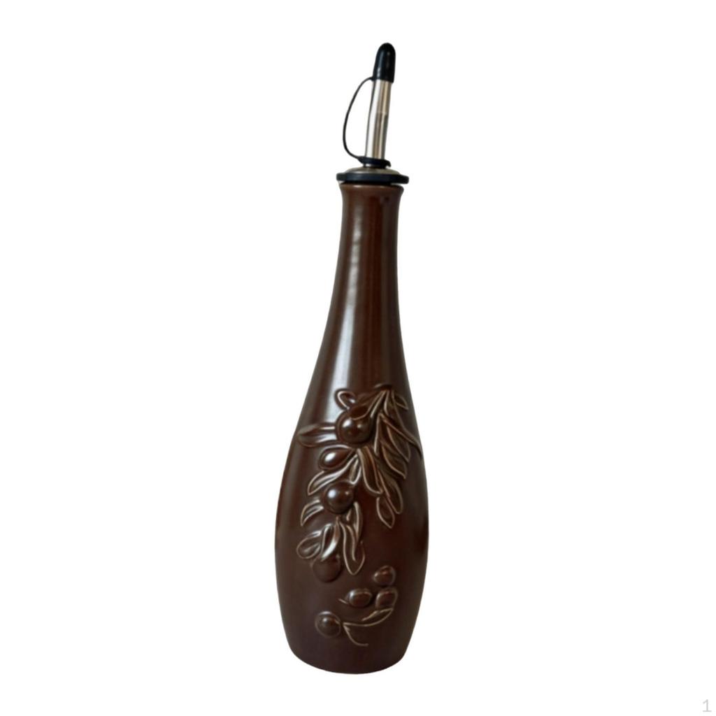 350 Ml Oil Bottle for Soy Syrup, Nordic Spout, Heat-resistant, with Lid, Olive Dispenser