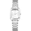 Ladies' Waterproof Square Dial Watch with Bar Index, Simple Quartz, Adjustable Stainless Steel - Silver