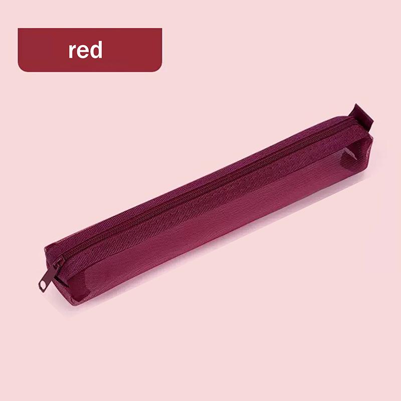 Mesh Travel Cosmetic Storage Bag Toiletries Clear Wash Bag Brush Storage Bag Multi-Functional Square Stationery Pencil Pouch