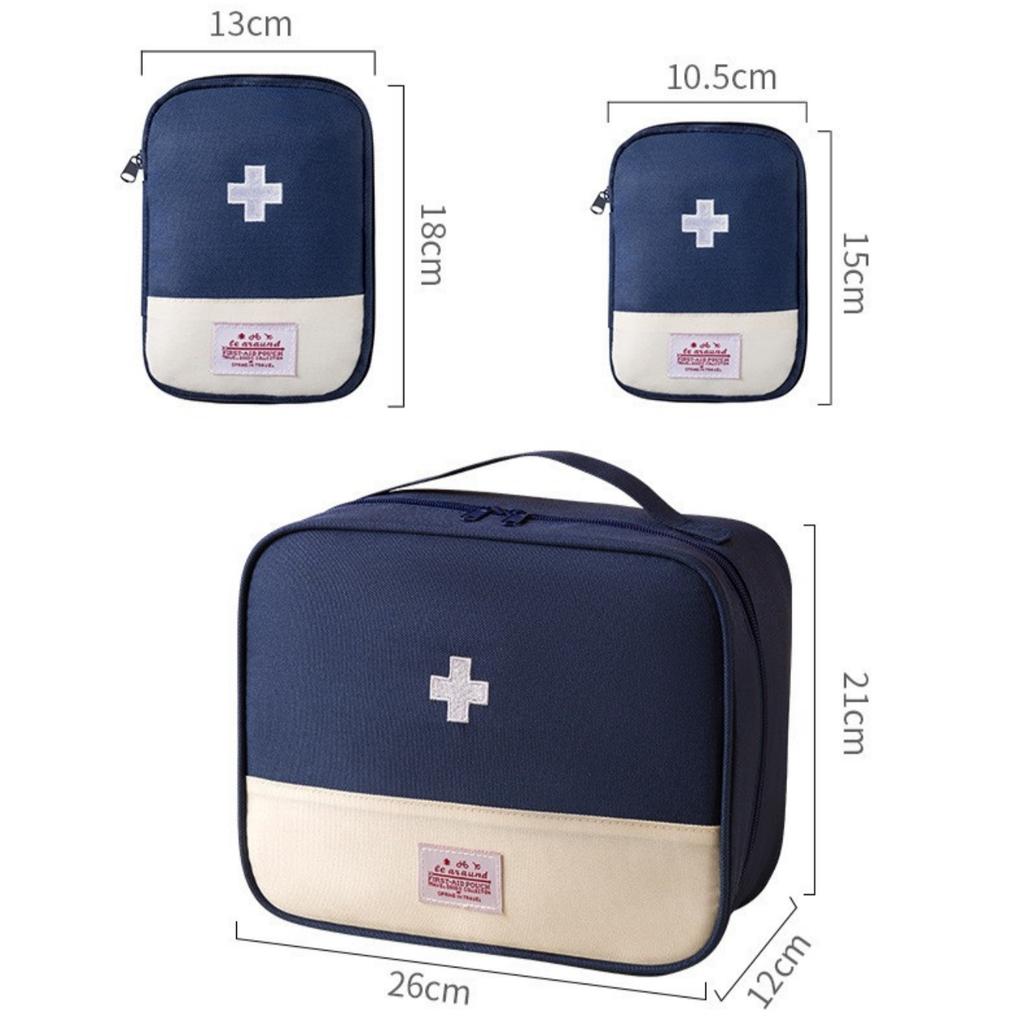 600D Oxford Cloth Portable Medical Bag for Business Trips, Outdoor First Aid Kit, Portable Small Medicine Bag for Home Storage