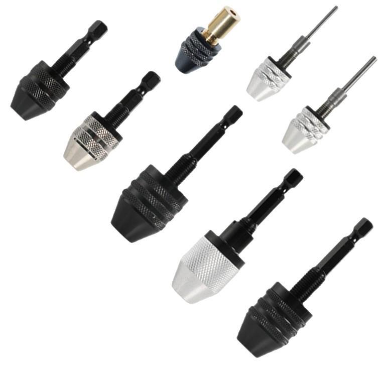 Hex Handle 3-Jaw Mini Chuck 0.3-8.0mm Drill Conversion Tool for Electric Grinder