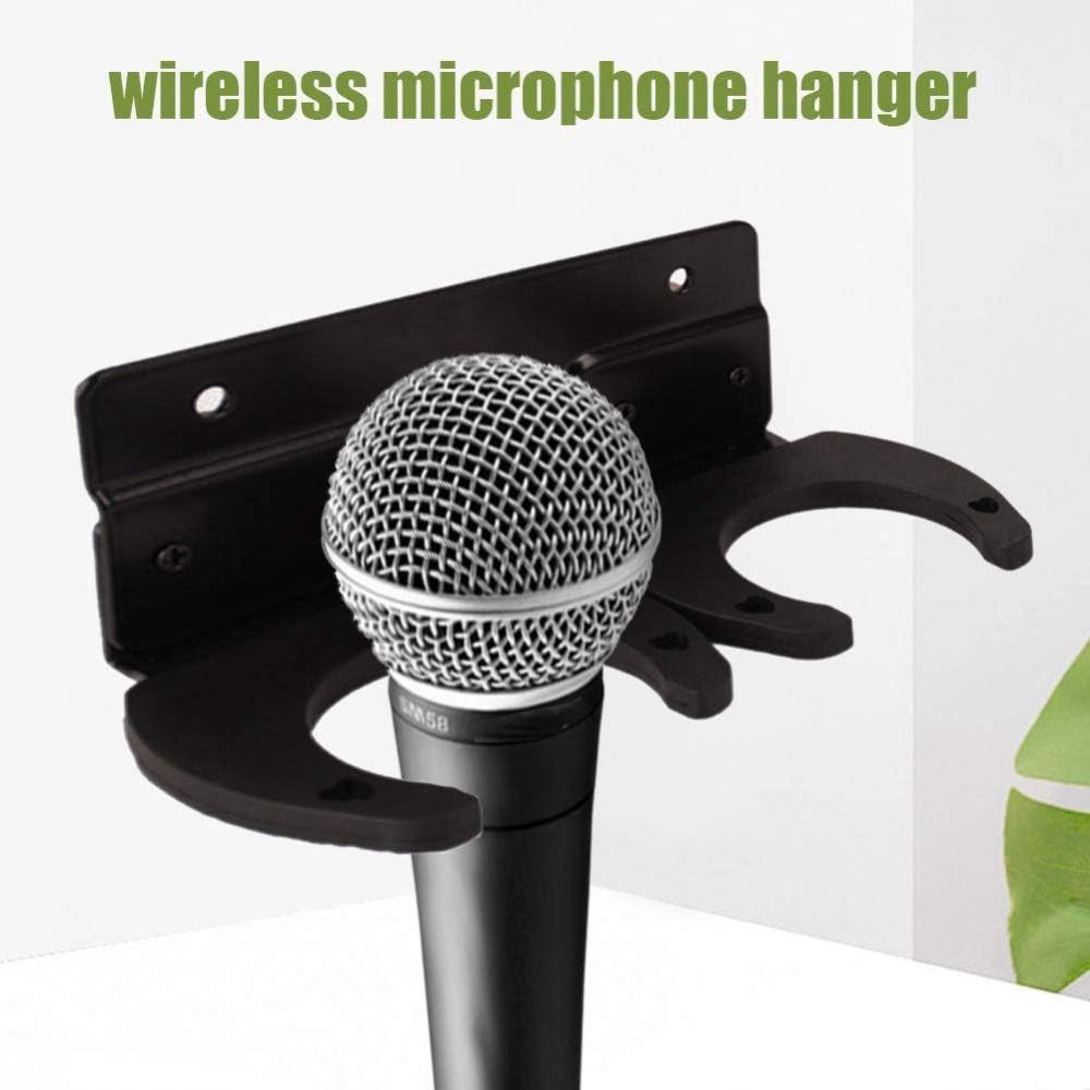 Anti-slip Microphone Holders Space Saving Mic Bracket Portable Wall Mounted Mic Holder Karaoke