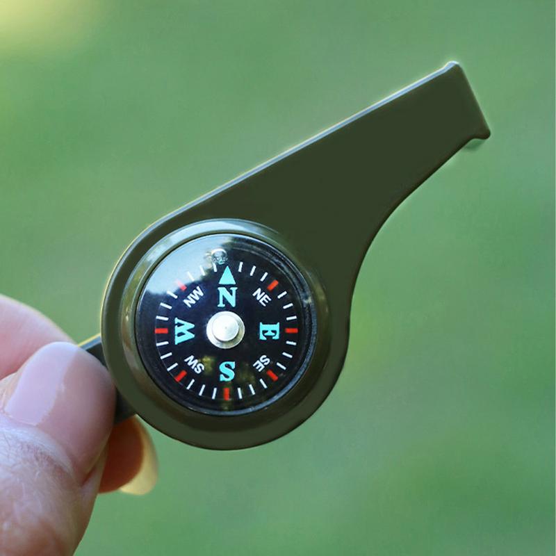 Survival Whistle with compass Thermometer for camping High Decibel Safety Whistle Referee Cheerleading Whistle for camping