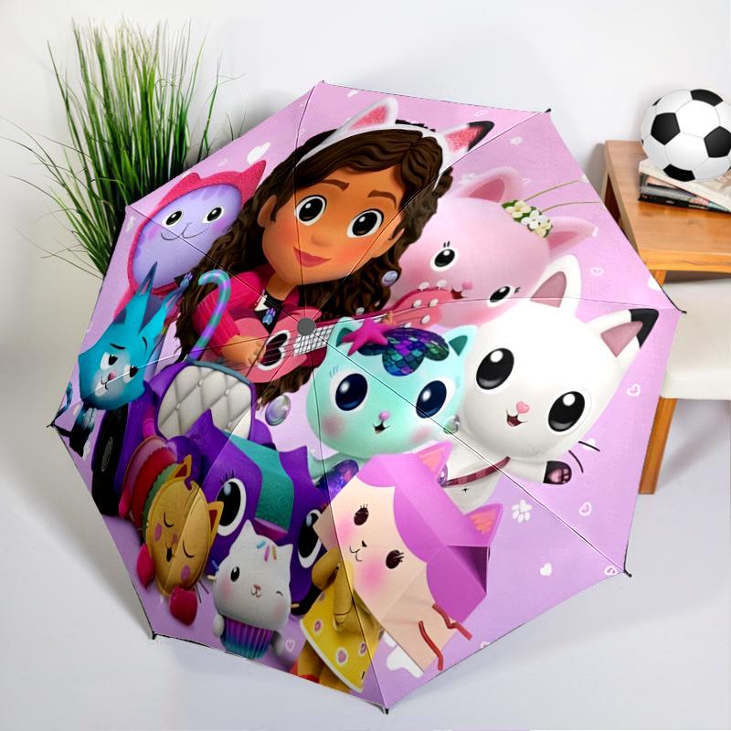 Colorful Friends Dollhouse Umbrella Folding Umbrella, Automatic Umbrella 8-Frame for Travel, Camping Use Gift for Halloween Christmas